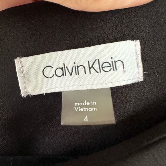 Calvin Klein Quarter Bell Sleeve Crew Neck Exposed Back Zip Sheath Dress 4 - Picture 5 of 7